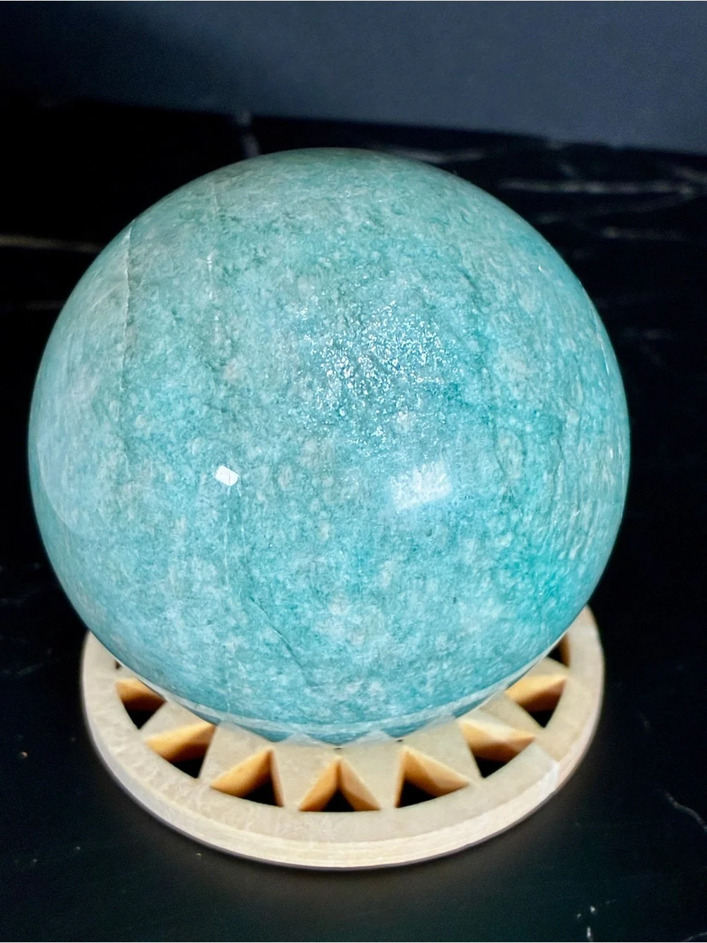 Arctic Tide Amazonite Sphere | 50.5mm Natural Blue-Green Crystal Sphere